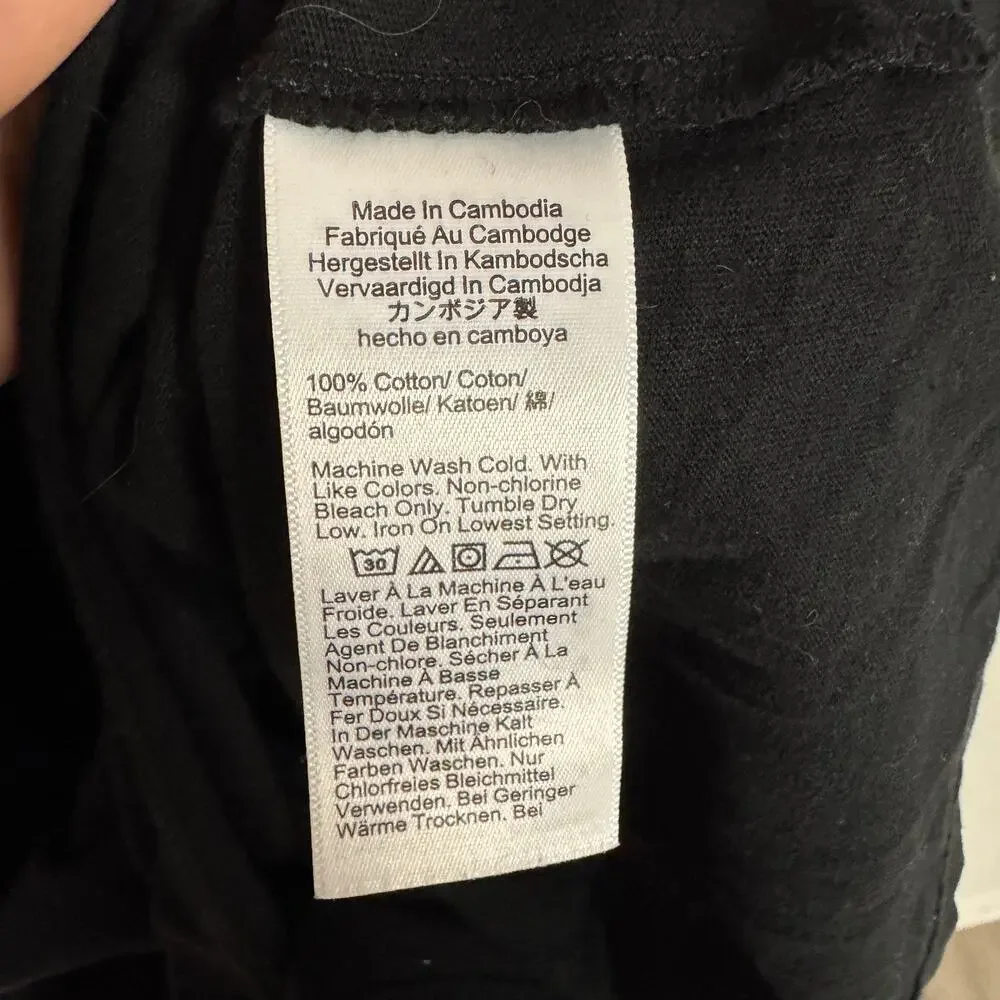 J.Crew Slim Sueded Cotton Polo Shirt Mens L Black Button Down Pullover BY744 SS
